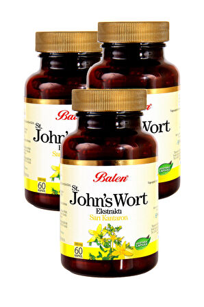 3 Kutu Balen Sarı Kantaron Kapsül John's Wort 60 Kapsül