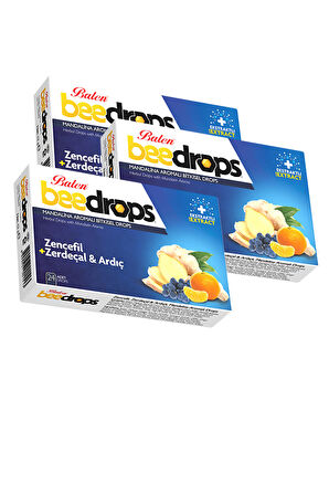 3 Kutu Balen Zencefil Zerdeçal Ve Ardıç Mandalina Aromalı Bitkisel Beedrops Pastil 24 Adet