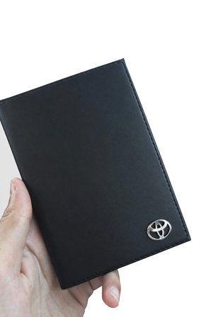 Metal Toyota Logolu Deri Ruhsat Kabı Cüzdanı Kılıfı Ruhsatlık METAL LOGO