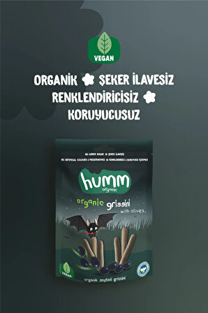 Humm Organic Organik Vegan Zeytinli Grissini Atıştırmalık Paketi - 55 G X 3 adet