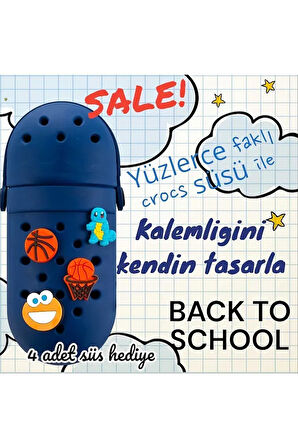 Silicon Kalem Kutusu, Crocs Süslü Kalemlik,