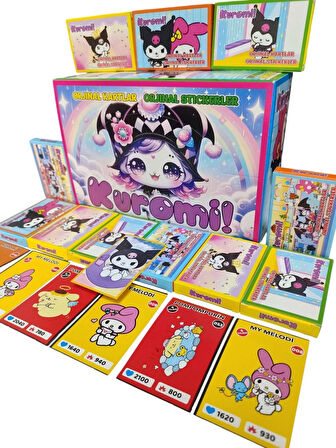  Kuromi Karakter Oyun Kağıtları 5 Mini Kutu 30 Kart + 5 Sticker | Şeker ve Mini Oyuncak Hediyeli