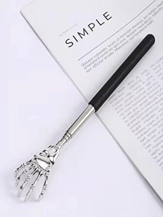 Teleskopik Sırt Kaşıyıcı 21-57 cm  Masaj Aparatı Silikon Tutma Metal Parmak Başlık