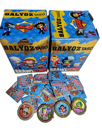  Brawl Stars Balyoz Taso 50 Adet | Mini Sürpriz Oyuncak ve Şeker Hediyeli | Hediye Paketli
