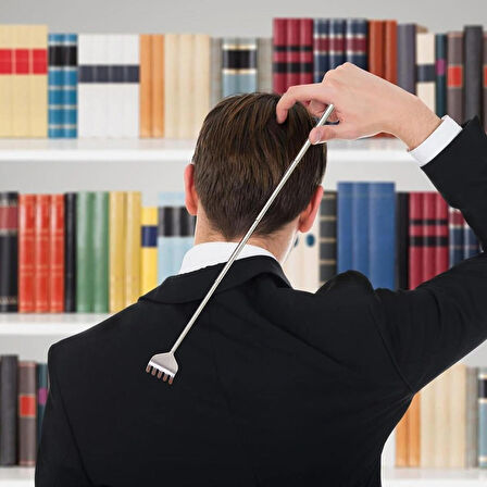 Pratik Teleskopik Cep Tırmalama Masaj Seti Paslanmaz Çelik Scratcher Kalem Klipsi Sırt Masajı