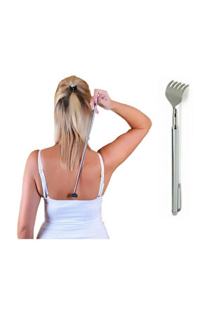 Pratik Teleskopik Cep Tırmalama Masaj Seti Paslanmaz Çelik Scratcher Kalem Klipsi Sırt Masajı