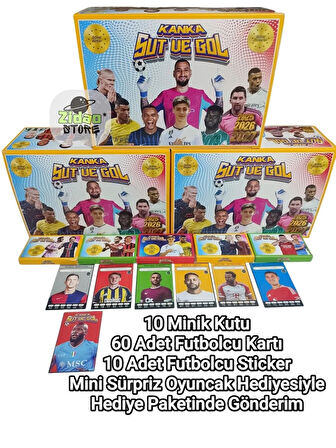 Kanka Şut ve Gol Yeni Sezon Transferler 10 Mini Kutu 60 Futbolcu Kartı 10 Sticker Hediye Seti