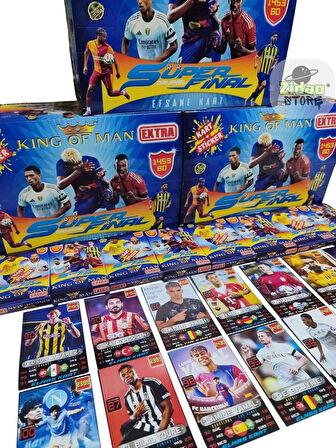 King Of Man 1453 BD 6 Mini Kutu | Futbolcu Kartları ve Sticker | Sürpriz Oyuncak + Şeker Hediyeli
