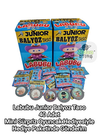 Labubu Karakter Tasoları 40 Adet | Koleksiyonluk Taso + Sürpriz Oyuncak ve Şeker Hediyeli