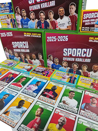  Sporcu 2025-2026 Oyunun Kralları Futbolcu Kartı Seti 6 Kutu + Hediye Oyuncak ve Şeker