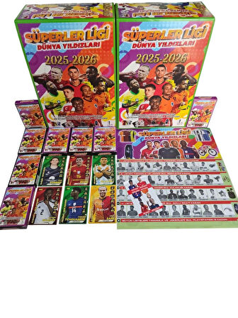 Süperler Ligi Dünya Yıldızları 2025-2026 60 Kart 60 Sticker 10 Kutu 2 Albüm + Sürpriz Hediye