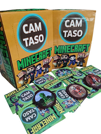 Minecraft Cam Taso 20 Adet Koleksiyon Tasoları Hediyeli Paket Mini Sürpriz Oyuncak ile Gönderim
