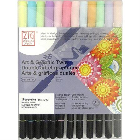 Zig Art & Graphic Twin Brush Pen 12'li Set 3