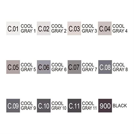 Zig Kurecolor Twin Ws 12'li Marker Seti Cool Grey Colors