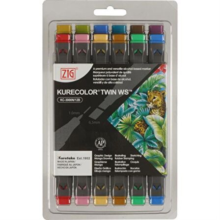 Zig Kurecolor Twin Ws 12'li Marker Seti Dull Colors