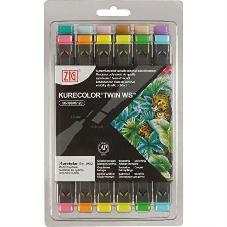 Zig Kurecolor Twin Ws 12'li Marker Seti Pale Colors