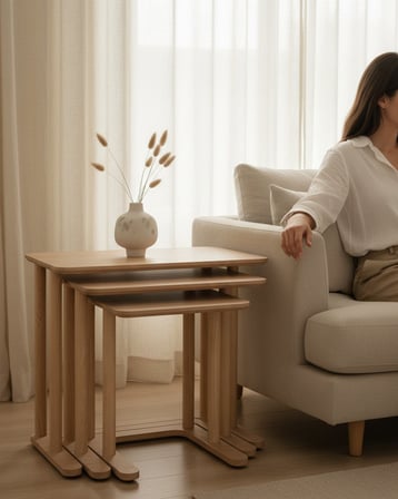 CMDWOOD Zigon Sehpa 3'lü Set Rota