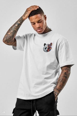 Erkek Baskılı T-shirt Kısa Kol Bisiklet Yaka Regular Fit Rahat Kalıp Tişört -  Beyaz