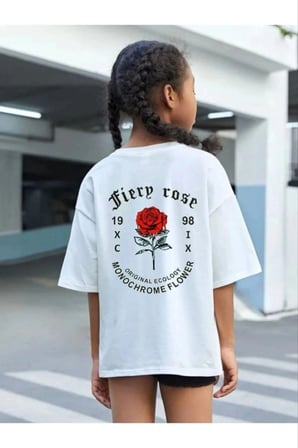 Çocuk Unisex Baskılı T-shirt - Beyaz