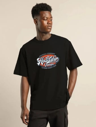 Erkek Baskılı T-shirt Kısa Kol Bisiklet Yaka Regular Fit Rahat Kalıp Günlük Tişört - Siyah