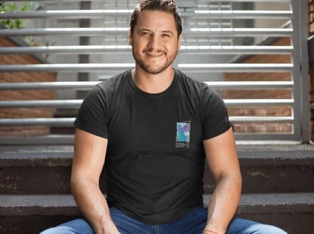 Erkek Tişort  Bisiklet Yaka Baskılı Kısa Kol T-shirt - Siyah