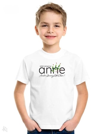 Unisex Çocuk Baskılı T-shirt - Beyaz