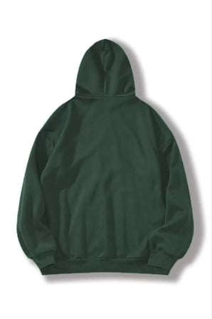 Kadın Kapüşonlu Kanguru Cepli 3 İplik Pamuklu Düz Hoodie Sweatshirt - Haki