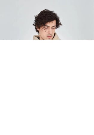 Erkek 3 İplik Pamuklu Kapüşonlu Tam Fermuarlı Cepli Hoodie Sweatshirt - Bej