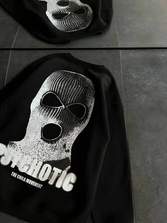 Kadın 3 İplik Kışlık Bisiklet Yaka Baskılı Sweatshirt - Siyah