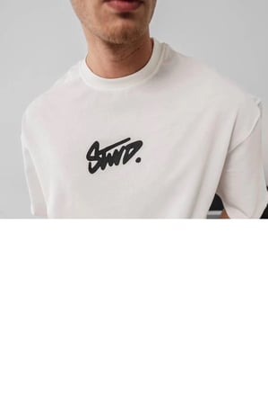 Erkek Tişört Yazlık Baskılı Oversize Kısa Kol T-shirt - Beyaz