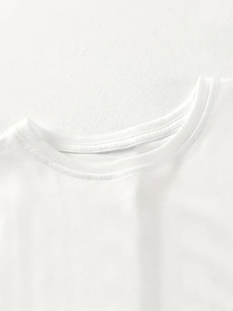 Kadın Gülücük Baskılı Tişört Kısa Kol Bisiklet Yaka Oversize T-shirt - Beyaz
