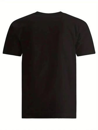 Erkek Baskılı T-shirt Kısa Kol Bisiklet Yaka Regular Fit Rahat Kalıp Tişört - Siyah