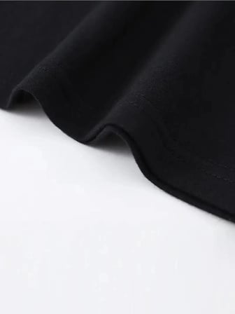 Erkek Baskılı T-shirt Kısa Kol Bisiklet Yaka Regular Fit Rahat Kalıp Tişört - Siyah