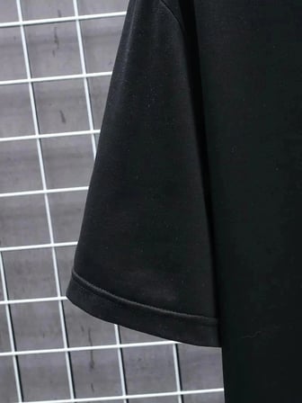 Erkek Tişört Futre Baskılı Kısa Kol Bisiklet Yaka T-shirt - Siyah