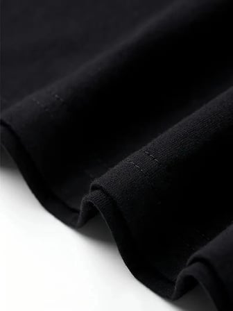 Kadın T-shirt Bisiklet Yaka Kısa Kol Baskılı Tişört - Siyah