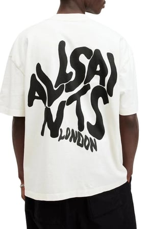 Erkek Tişört Baskılı Oversize Kısa Kol T-shirt - Beyaz