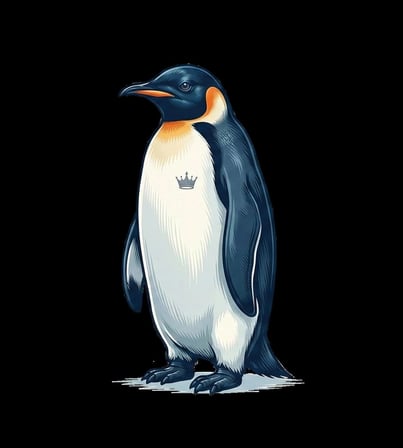 Kadın T-shirt Penguen Baskılı Bisiklet Yaka Kısa Kol Yazlık Tişört - Siyah