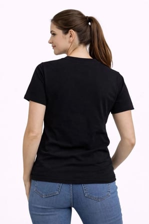 Kadın Türkiye Baskılı Tişört Ay Yıldız 2026 Dünya Kupası Taraftar Forma T-shirt - Siyah