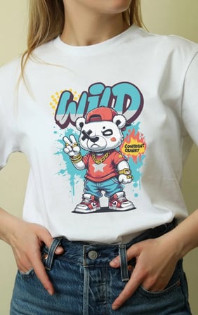 Unisex Oversize 24/1 Penye Dtf Baskılı Tişört - Dtf107