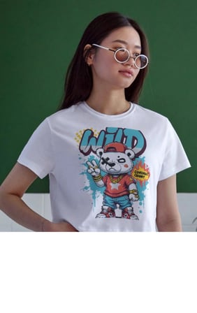 Unisex Oversize 24/1 Penye Dtf Baskılı Tişört - Dtf107