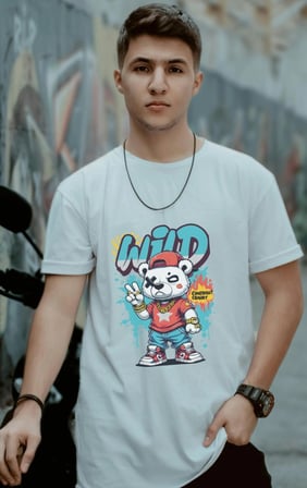 Unisex Oversize 24/1 Penye Dtf Baskılı Tişört - Dtf107