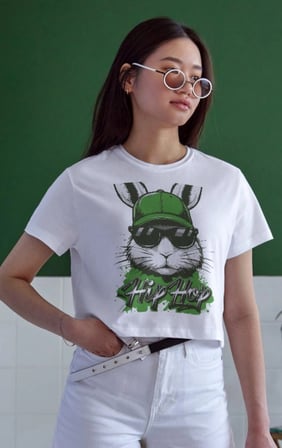 Unisex Oversize 24/1 Penye Dtf Baskılı Tişört - Dtf108