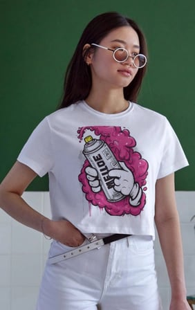 Unisex Oversize 24/1 Penye Dtf Baskılı Tişört - Dtf117
