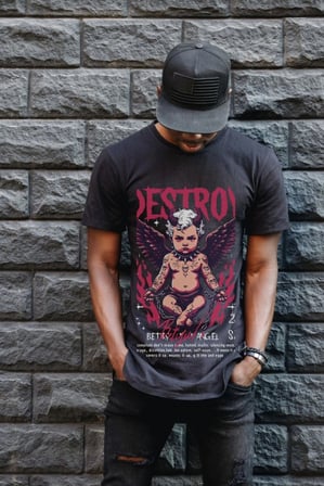 Unisex Oversize 24/1 Penye Dtf Baskılı Tişört - Dtf144