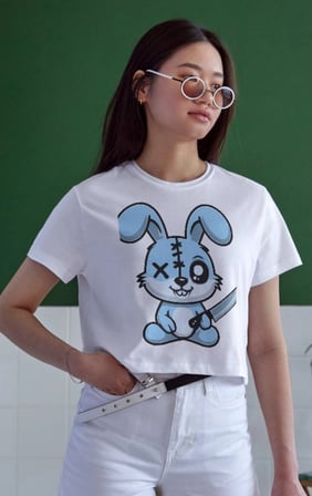 Unisex Oversize 24/1 Penye Dtf Baskılı Tişört - Dtf153