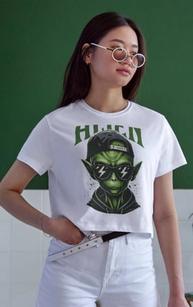 Unisex Oversize 24/1 Penye Dtf Baskılı Tişört - Dtf173