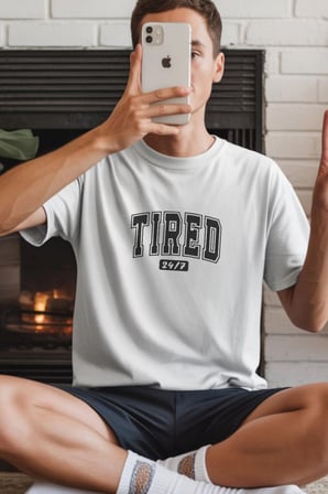 Unisex Oversize 24/1 Penye Dtf Baskılı Tişört - Dtf262