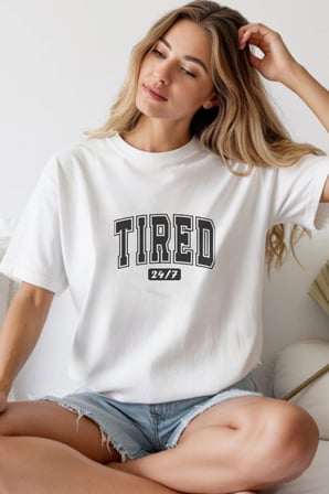Unisex Oversize 24/1 Penye Dtf Baskılı Tişört - Dtf262
