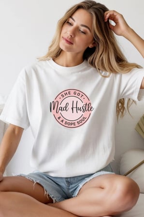 Unisex Oversize 24/1 Penye Dtf Baskılı Tişört - Dtf263