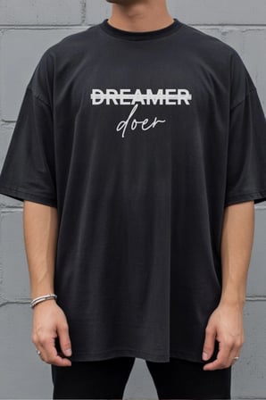 Unisex Oversize 24/1 Penye Dtf Baskılı Tişört - Dtf292